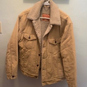 Levi’s mens medium corduroy sherpa lined trucker jacket